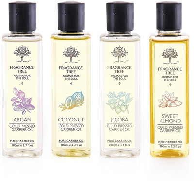 

FRAGRANCE TREE Combo Pack of 100% Pure Carrier Oil -100 ml (Argan, Coconut, Jojoba, Sweet Almond)(100 ml)