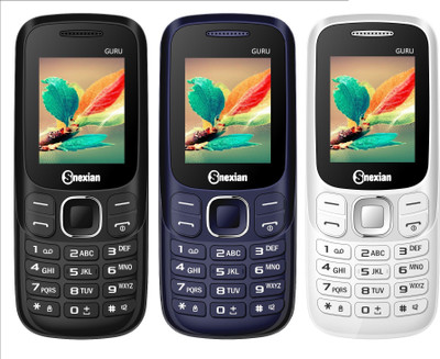 

Snexian Guru Plus 312 Combo of Three Mobiles(Black, Blue, White)