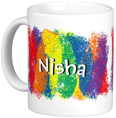 

Exoctic Silver NISHA Ceramic Mug(300 ml), Multicolor