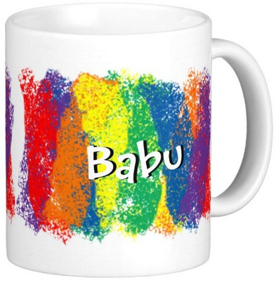 

Exoctic Silver BABU Ceramic Mug(300 ml), Multicolor
