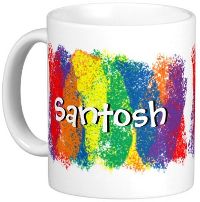 

Exoctic Silver SANTOSH Ceramic Mug(300 ml), Multicolor