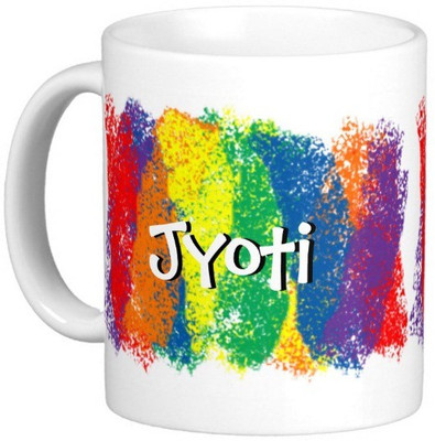 

Exoctic Silver JYOTI Ceramic Mug(300 ml), Multicolor