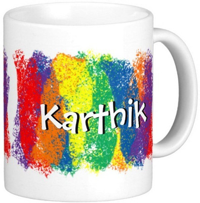 

Exoctic Silver KARTHIK Ceramic Mug(300 ml), Multicolor