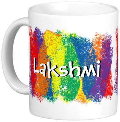 

Exoctic Silver LAKSHMI Ceramic Mug(300 ml), Multicolor