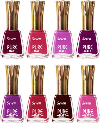 

Seven seas cosmetics makeup Exclusive flower matte Nail Polish combo Set of 8 Pcs. multicolor 3(Pack of 8)