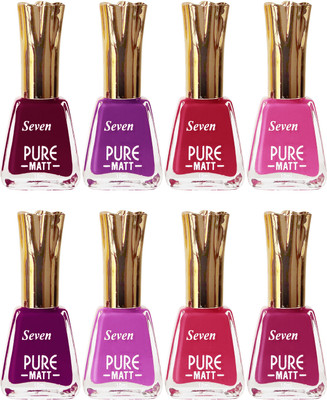 

Seven seas cosmetics makeup Exclusive flower matte Nail Polish combo Set of 8 Pcs. multicolor 1(Pack of 8)