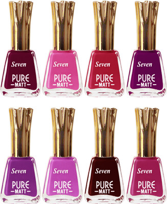 

Seven seas cosmetics makeup Exclusive flower matte Nail Polish combo Set of 8 Pcs. multicolor 2(Pack of 8)