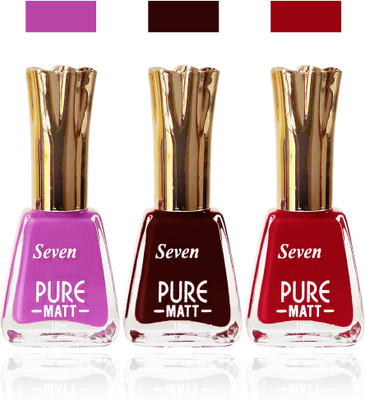 

Seven seas cosmetics makeup Exclusive flower matte Nail Polish combo Set of 3 color l purple red maroon