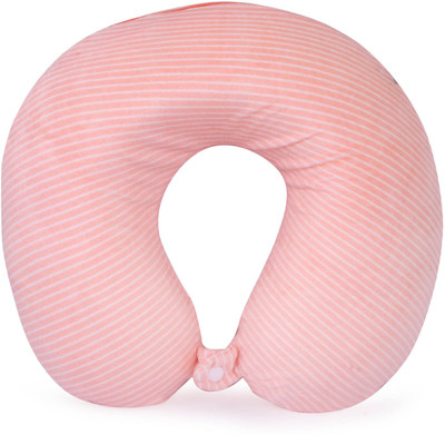 

Skylofts U - Shaped High Quality Soft Imported Memory Foam Pink Striped Neck Pillow Travelling Cushions with Front Lock Neck Pillow(Pink)