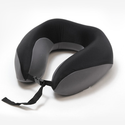 

House of Quirk Memory Foam Travel Pillow Comfort Neck Pillow with Head & Neck Support (Black-Grey) Neck Pillow(Black)