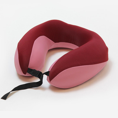 

House of Quirk Memory Foam Travel Pillow Comfort Neck Pillow with Head & Neck Support (Red-Pink) Neck Pillow(Red)