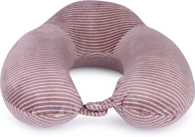 

Skylofts Imported Very Soft Uplift Memory Foam Neck Pillow Strpied Travel Pillow with Front Lock Neck Pillow(Brown)