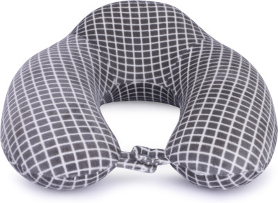 

Skylofts Imported Very Soft Uplift Memory Foam Neck Pillow Check Pattern Travel Pillow for Flights/Train/Cars/Bus Neck Pillow(Grey)