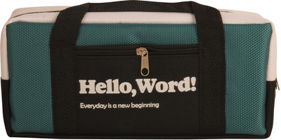 

STYM COMPACT HELLO Art Polyester Pencil Box(Set of 1, Green)