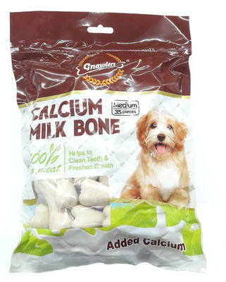 

Gnawlers Calcium Milk Medium Bone 35 Pcs Milk Dog Treat(800 g)