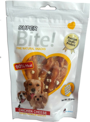 

Super Bite Slices Cheese, Chicken Dog Treat(70 g, Pack of 4)