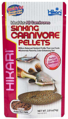

Hikari Tropical Sinking Carnivore Pellets Aquarium Fish Food, 74 g (Pack of 2) Fish Treat(74 g)