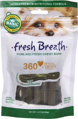 

Basil Fresh Breath Dental Dog Chew Bone Mint Dog Treat(90 g, Pack of 2)