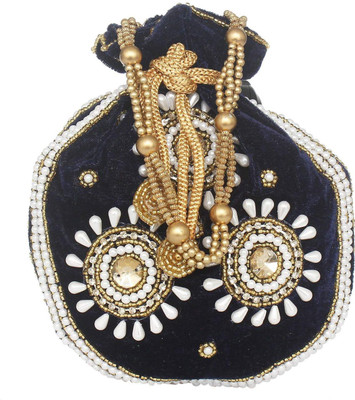 

Bagaholics Ethnic Velvet Potli Batwa Potli(Blue)
