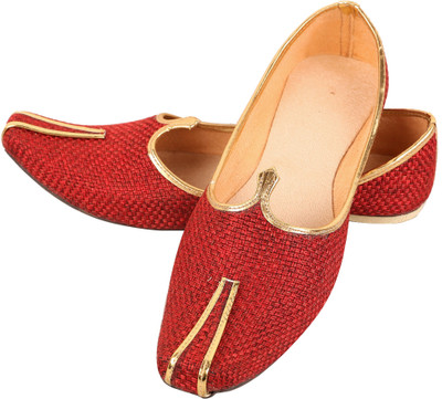 

DFR Men Jute Juti Jutis For Men(Red, Gold