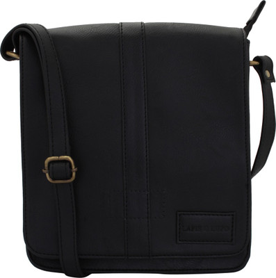 

LAPIS-O- LUPO Men & Women Casual Black PU Sling Bag