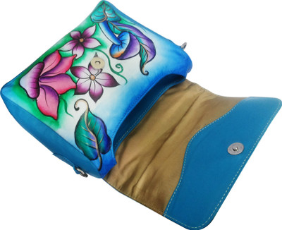 

EL Mio Women Evening/Party, Casual Blue Genuine Leather Sling Bag