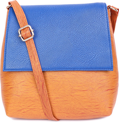 

Spike Women Casual Blue, Tan PU Sling Bag