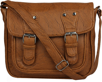 

Faijan Fashions Women Casual Tan Cotton, PU Sling Bag