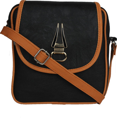 

Spike Women Casual Black PU Sling Bag