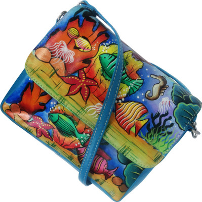 

EL Mio Women Evening/Party, Casual Blue Genuine Leather Sling Bag