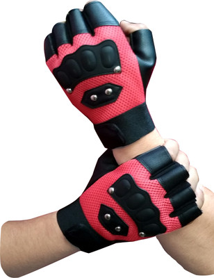 

GymWar Leather Palm Support Weight Lifting Gym & Fitness Gloves (Free Size, Red)