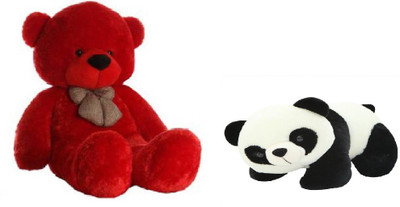 

Arvel 3 feet red and panda love teddy /hug able teddy / soft teddy / plush teddy /imported teddy - 96.7 cm(Red, Black), Black;red
