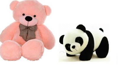 

Arvel 3 feet pink and panda combo of hug able teddy / soft teddy / plush teddy /imported teddy /birthday gift teddy - 93.8 cm(Pink, Black), Black;pink