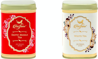 

Tea'ffaire Combo Pack Exotic Masala Tea, 100g+ Darjeeling White Tea, 60g Spices, Assorted White Tea Box(160 g)