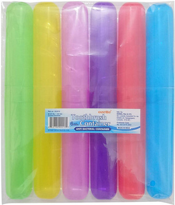 

Ozette Anti Bacterial Toothbrush Cap | Cover | Case | Holder | Container for Travel and Home Use (Pack of 6) Toothbrush Case