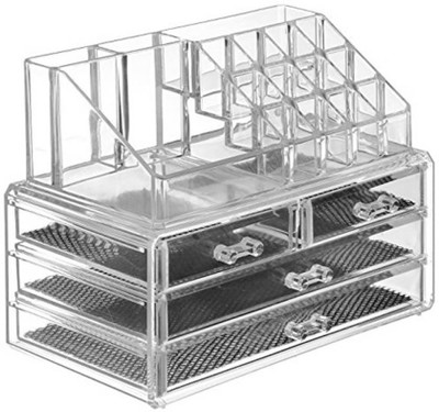 

NEERAK ACRYLIC COSMETIC AND JEWELLERY BOX TRANSPARENT Vanity Box(White)