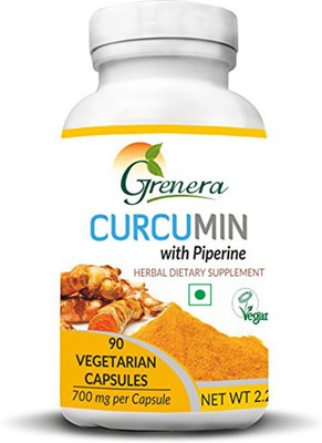 

Grenera Grenera Curcumin Extract 95% + Piperine Extract 95% - 90 Vegetarian Capsules/ Bottle(90 No)