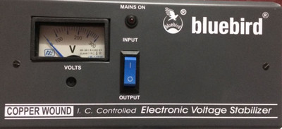 

Bluebird 1KVA 130V-280V COPPER WOUNDED VOLTAGE STABILISER(Black)