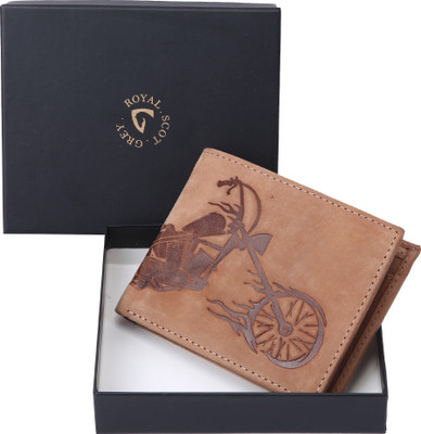 

ROYAL SCOT GREY Men Beige Genuine Leather Wallet(6 Card Slots)