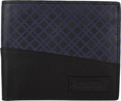 

Paradigm Design Lab Men Multicolor Genuine Leather Wallet(6 Card Slots), Black and blue