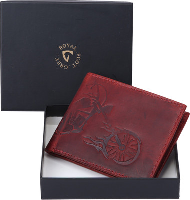 

ROYAL SCOT GREY Men Red Genuine Leather Wallet(6 Card Slots)