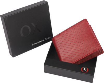 

Ox Men Casual Red Genuine Leather Wallet(7 Card Slots), Trendy red