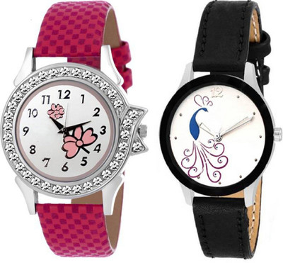 

iDIVAS New Arrival Stylish Peacock Printed Dial Leather Strap 003118 Watch - For Women