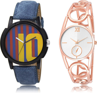 

SVM AS10-213 Blue-Rose Gold Stylish Professional Round Dial Combo Watch - For Boys & Girls