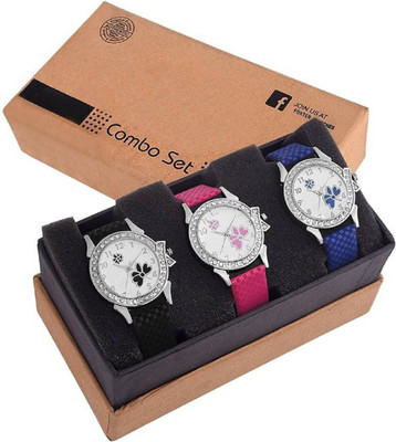 

iDIVAS Pack Of 3 Styles Colourful Casual Combos Watch - For Women
