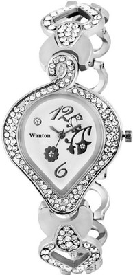 

Wanton MKCP02 silver metal strap diamond studded fancy and attractive women watch Watch - For Girls