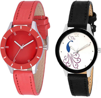 

iDIVAS New Arrival Stylish Peacock Printed Dial Leather Strap 003120 Watch - For Women