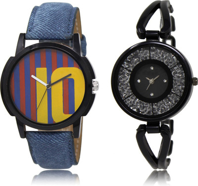 

SVM AS10-211 Blue-Black Stylish Professional Round Dial Combo Watch - For Boys & Girls