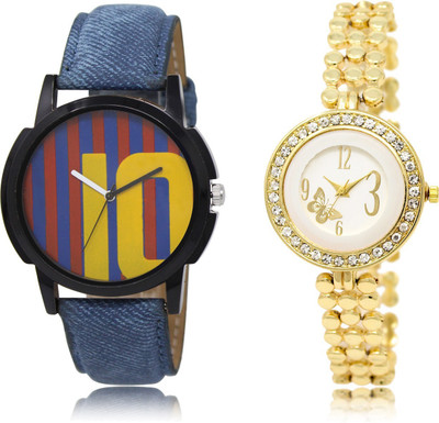 

SVM AS10-203 Blue-Gold Stylish Professional Round Dial Combo Watch - For Boys & Girls