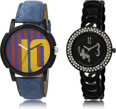 

SVM AS10-201 Blue-Black Stylish Professional Round Dial Combo Watch - For Boys & Girls